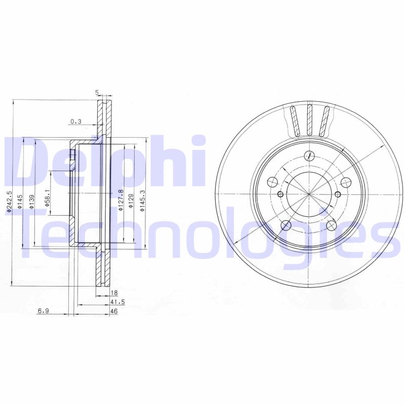 Remschijven Delphi Diesel BG3151