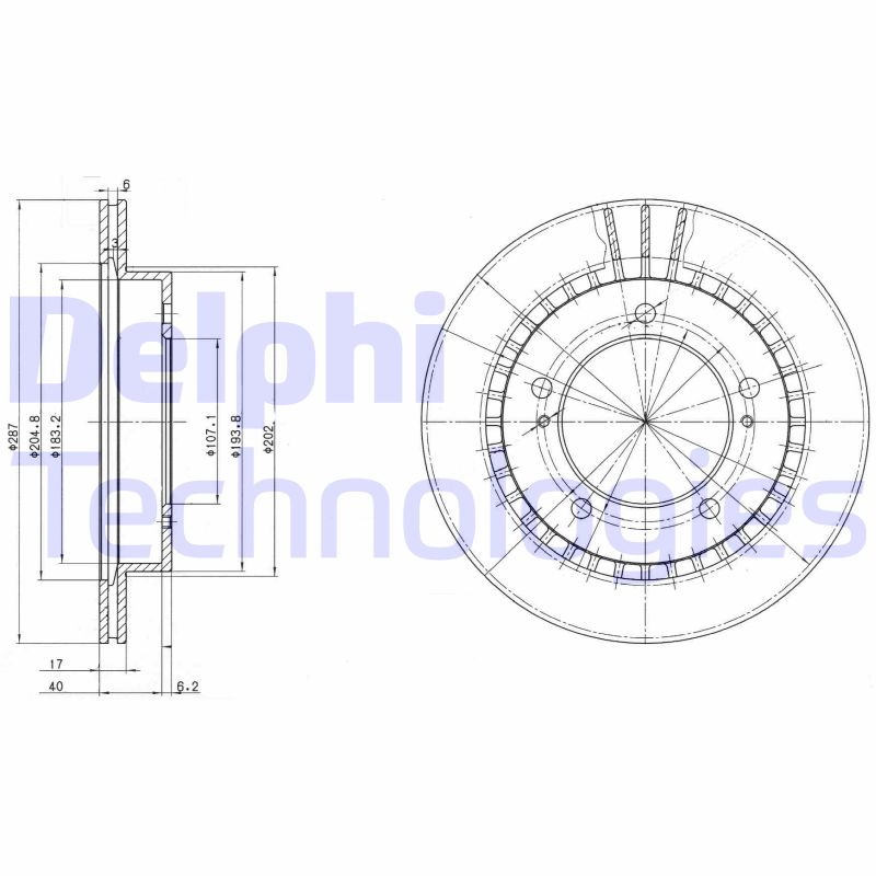 Remschijven Delphi Diesel BG3158