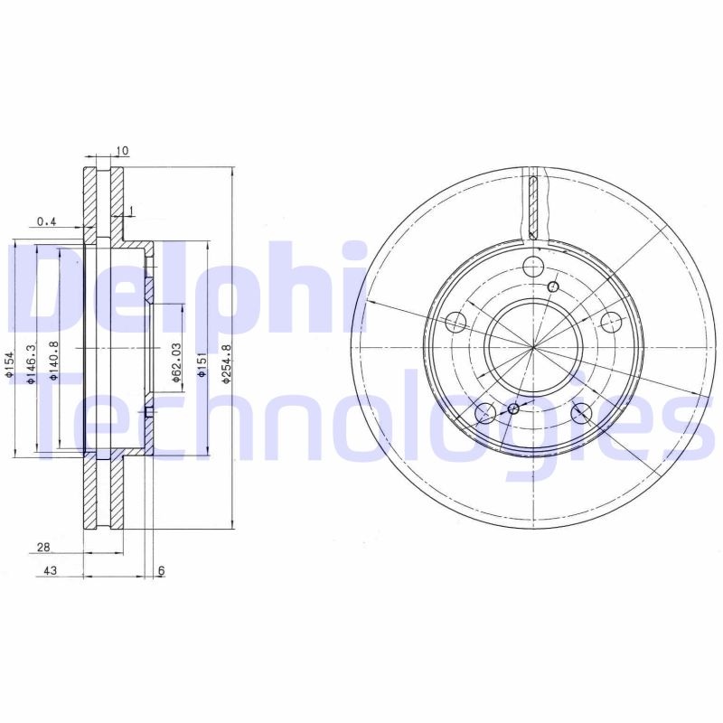 Remschijven Delphi Diesel BG3177