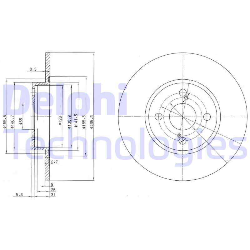 Remschijven Delphi Diesel BG3186