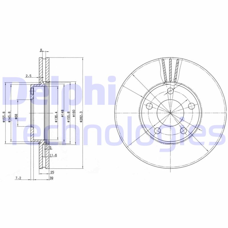 Remschijven Delphi Diesel BG3199