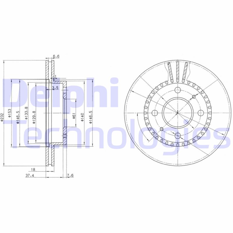 Remschijven Delphi Diesel BG3206