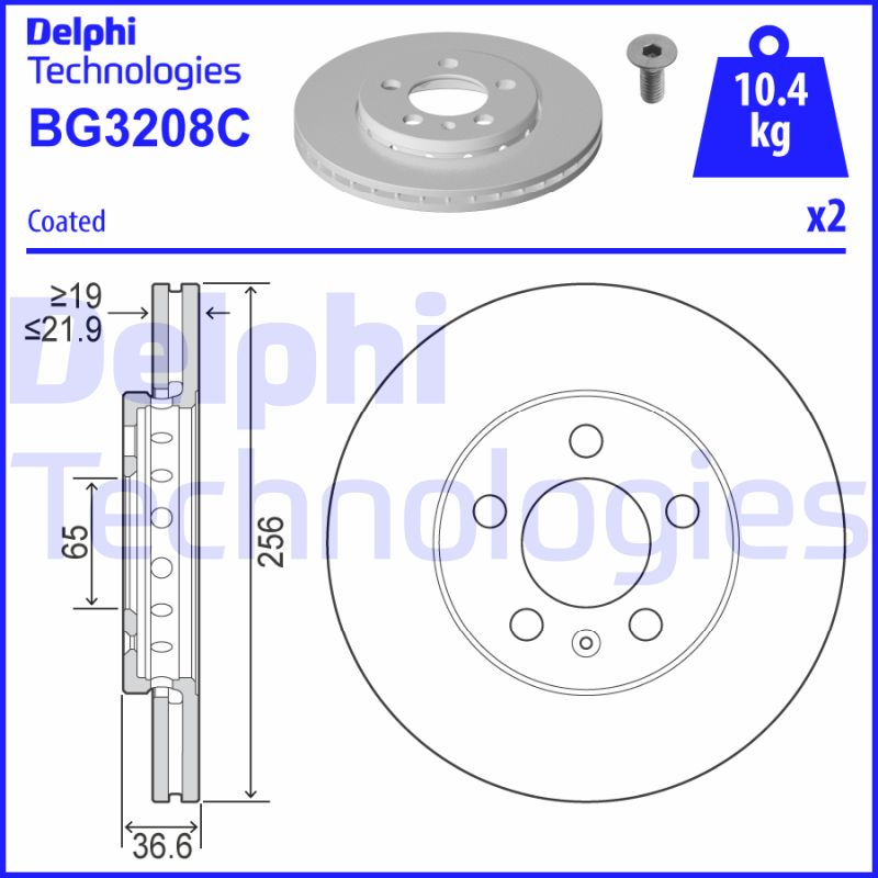 Remschijven Delphi Diesel BG3208C