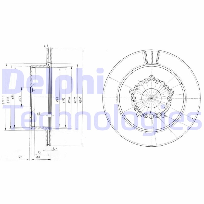 Remschijven Delphi Diesel BG3230