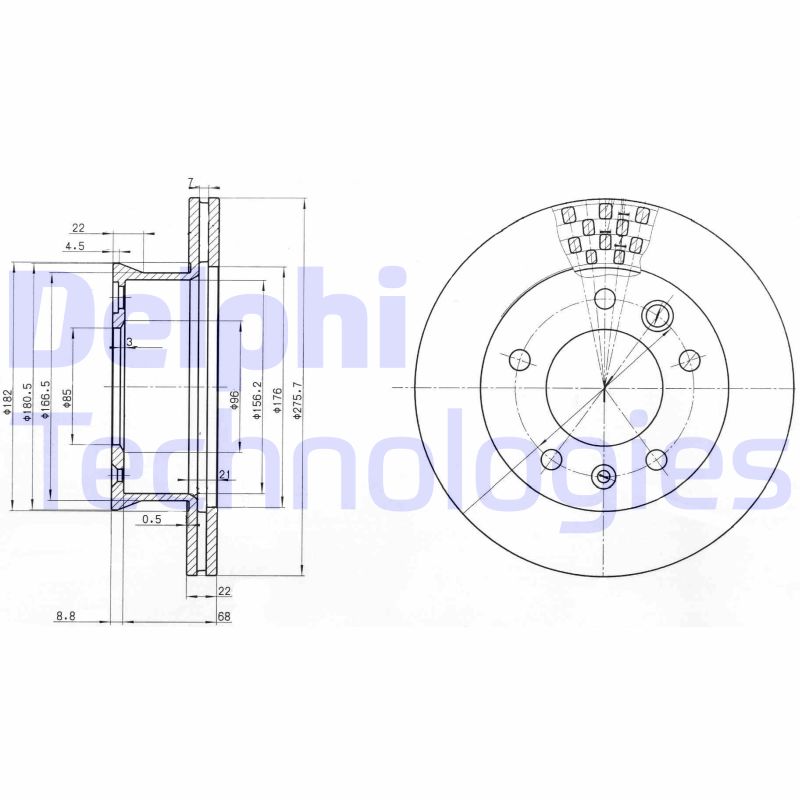 Remschijven Delphi Diesel BG3236