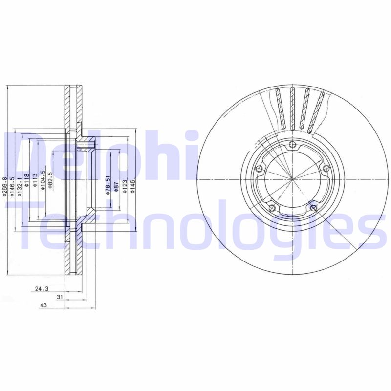 Remschijven Delphi Diesel BG3366