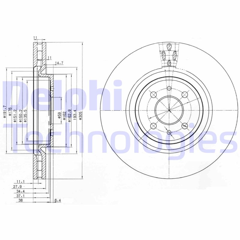 Remschijven Delphi Diesel BG3387