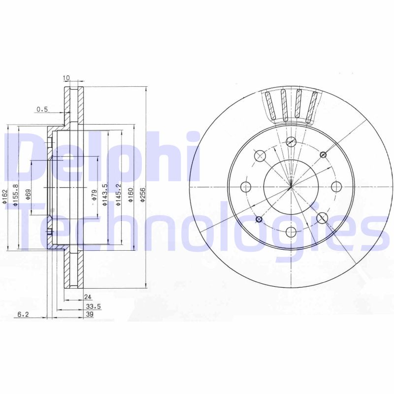 Remschijven Delphi Diesel BG3401