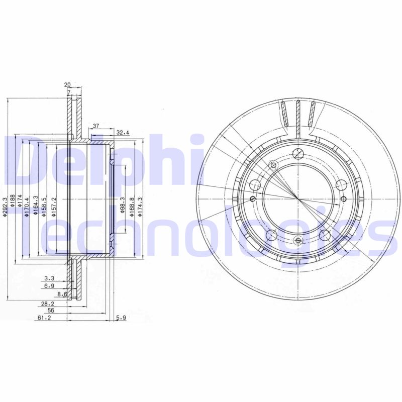 Remschijven Delphi Diesel BG3410