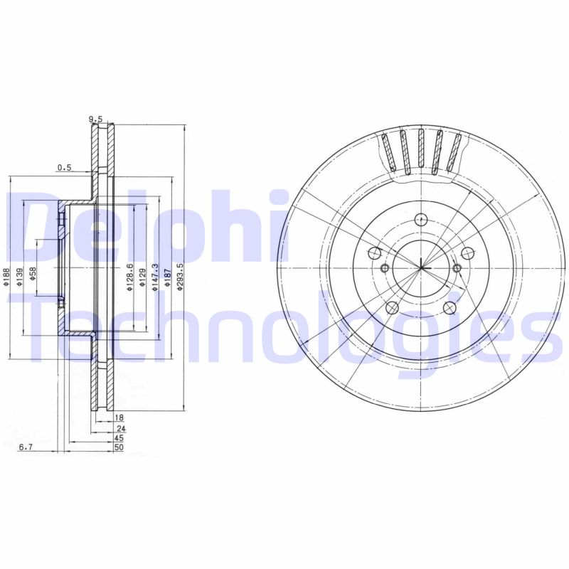 Remschijven Delphi Diesel BG3413