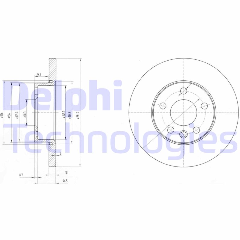 Remschijven Delphi Diesel BG3415