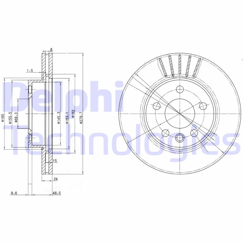 Remschijven Delphi Diesel BG3417