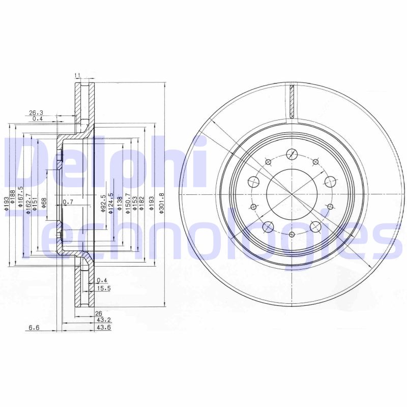 Remschijven Delphi Diesel BG3418
