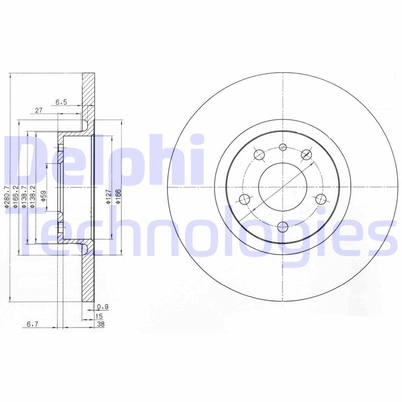 Remschijven Delphi Diesel BG3420