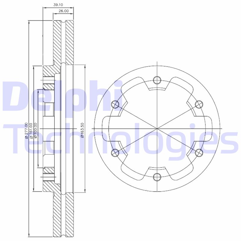 Remschijven Delphi Diesel BG3422