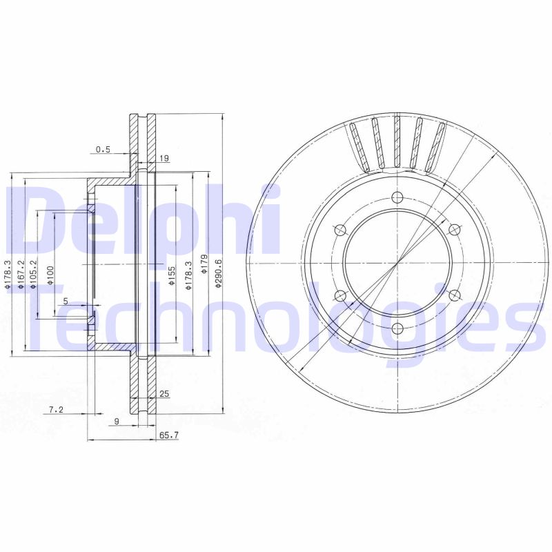 Remschijven Delphi Diesel BG3423