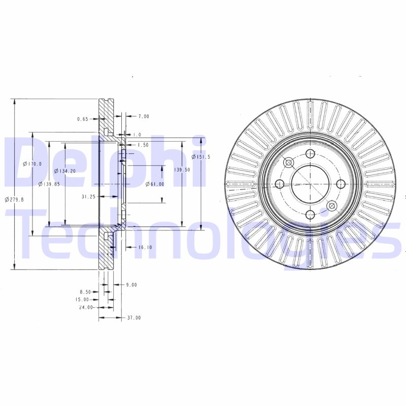 Remschijven Delphi Diesel BG3430C