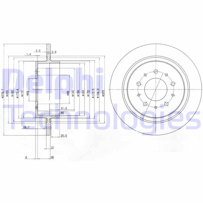 Remschijven Delphi Diesel BG3502