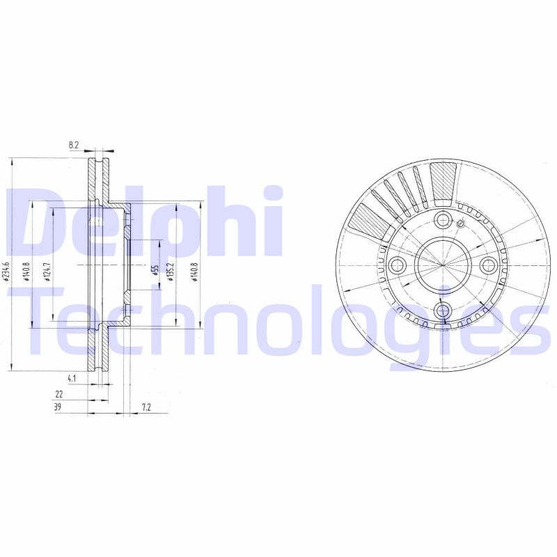 Remschijven Delphi Diesel BG3508