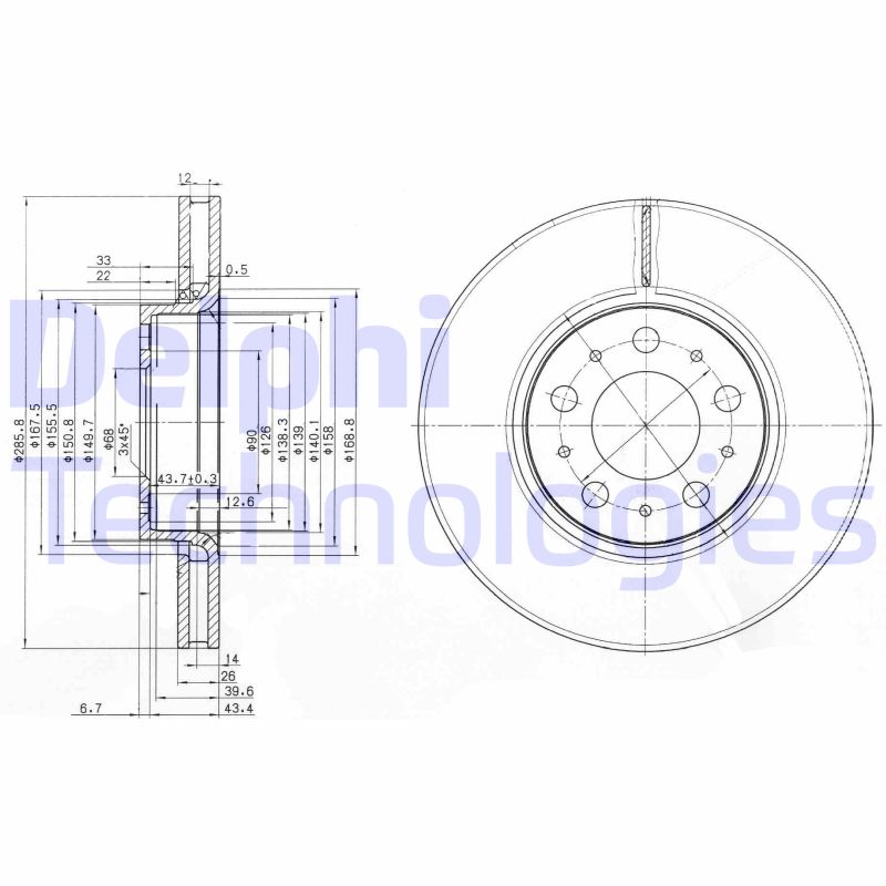 Remschijven Delphi Diesel BG3513