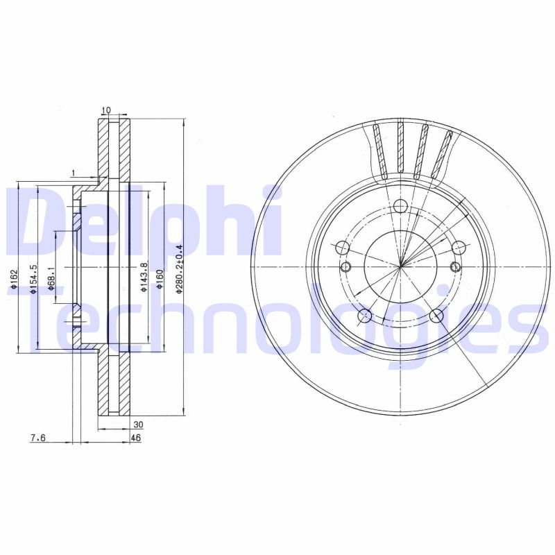 Remschijven Delphi Diesel BG3541