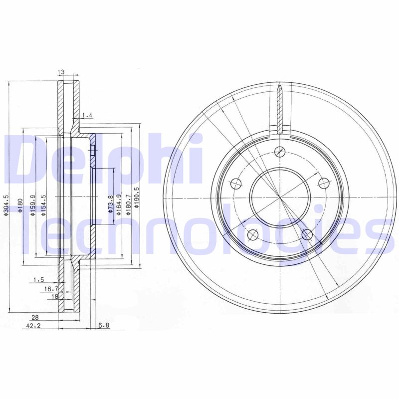 Remschijven Delphi Diesel BG3547