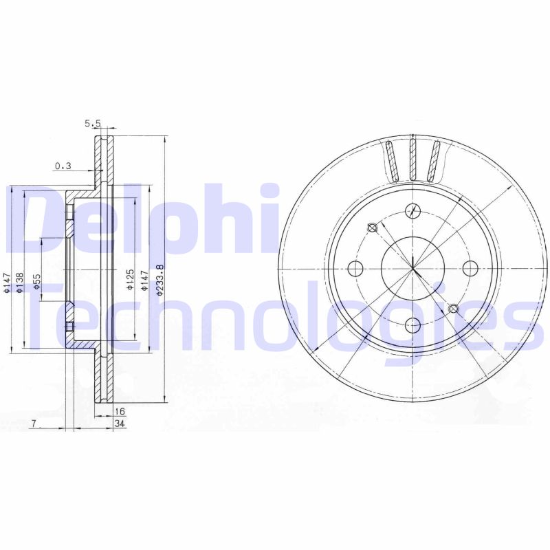 Remschijven Delphi Diesel BG3555