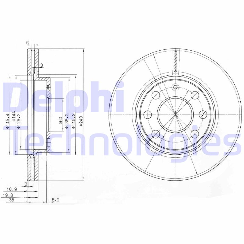 Remschijven Delphi Diesel BG3568