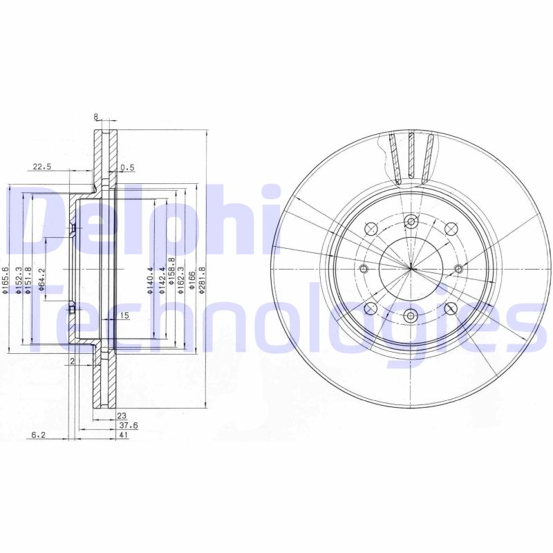 Remschijven Delphi Diesel BG3589
