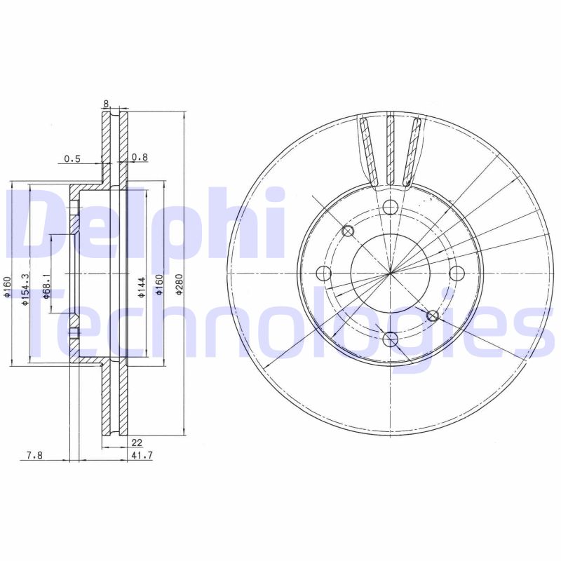 Remschijven Delphi Diesel BG3596