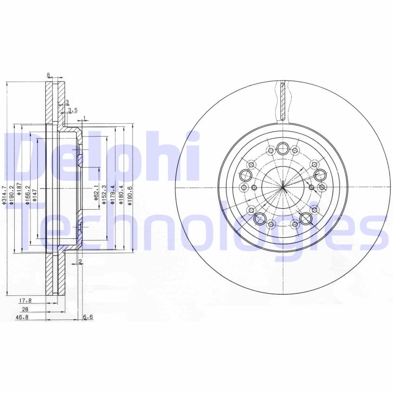 Remschijven Delphi Diesel BG3616