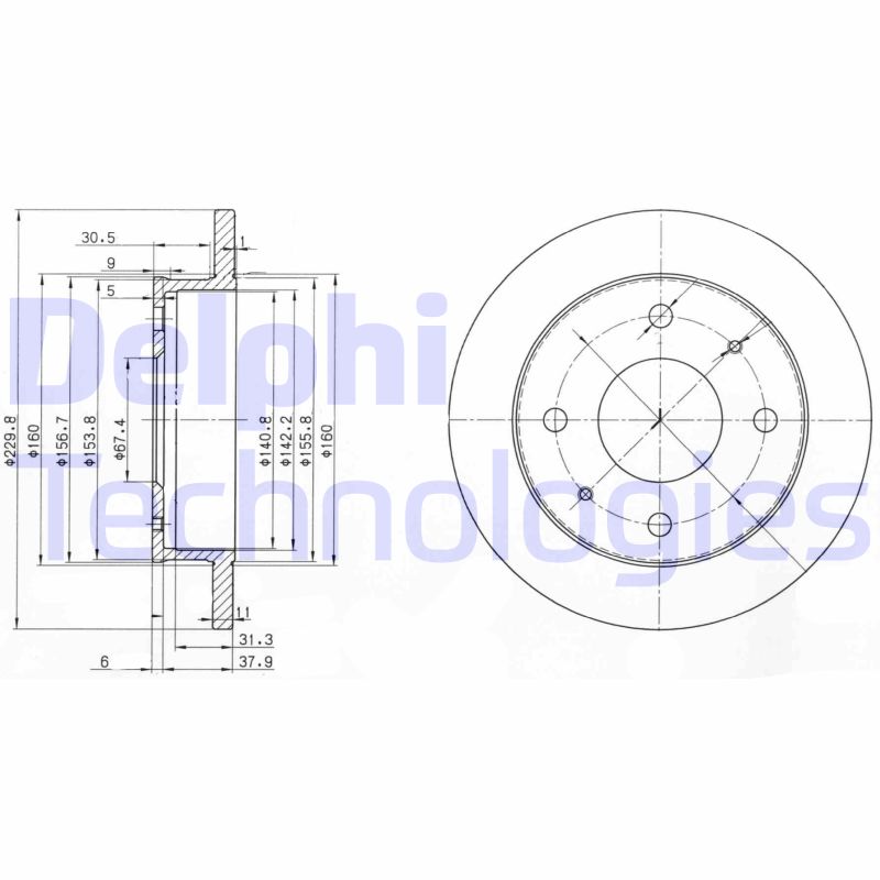 Remschijven Delphi Diesel BG3618