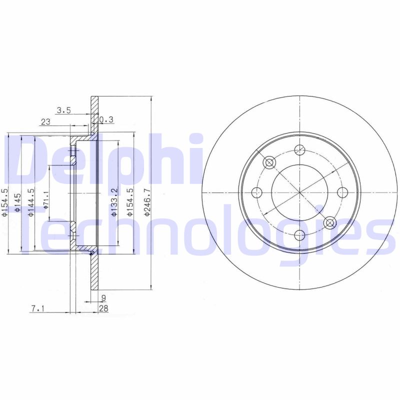 Remschijven Delphi Diesel BG3653