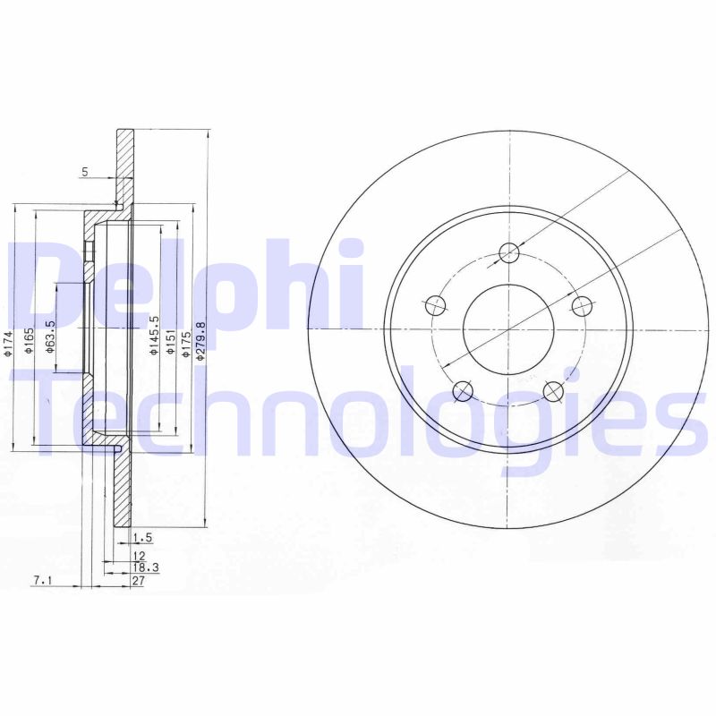 Remschijven Delphi Diesel BG3663C