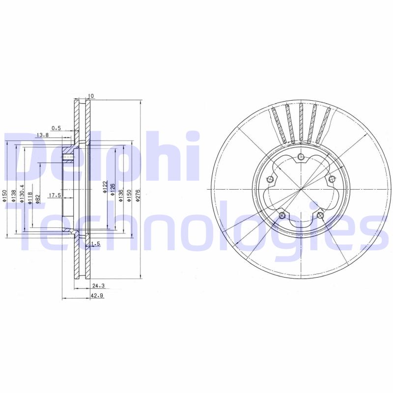 Remschijven Delphi Diesel BG3676