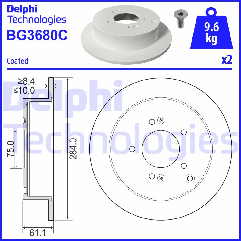 Remschijven Delphi Diesel BG3680C