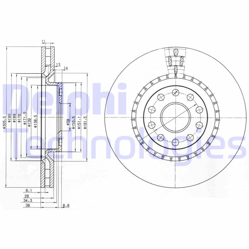 Remschijven Delphi Diesel BG3723