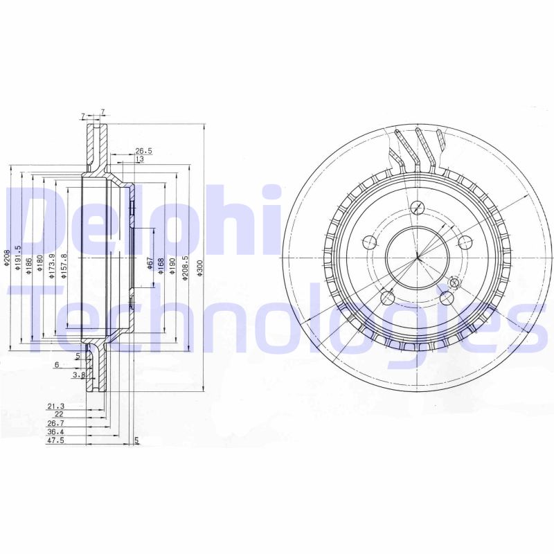 Remschijven Delphi Diesel BG3726