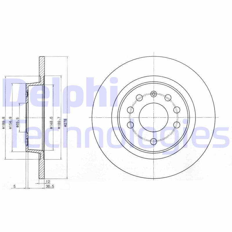 Remschijven Delphi Diesel BG3731C