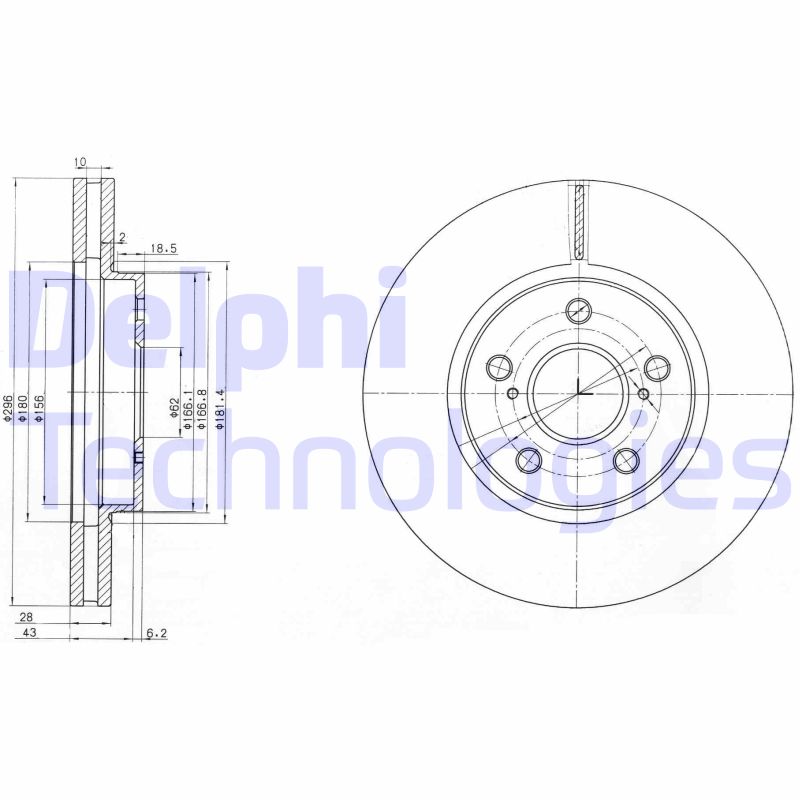 Remschijven Delphi Diesel BG3735