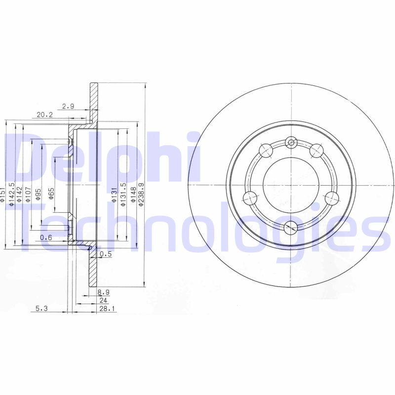 Remschijven Delphi Diesel BG3738
