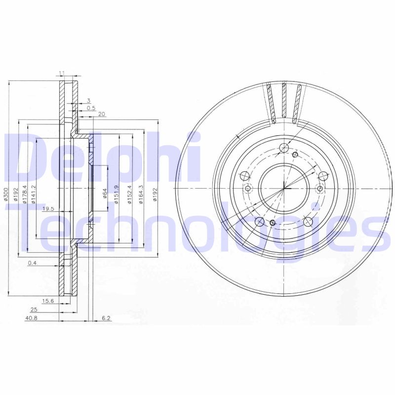Remschijven Delphi Diesel BG3747