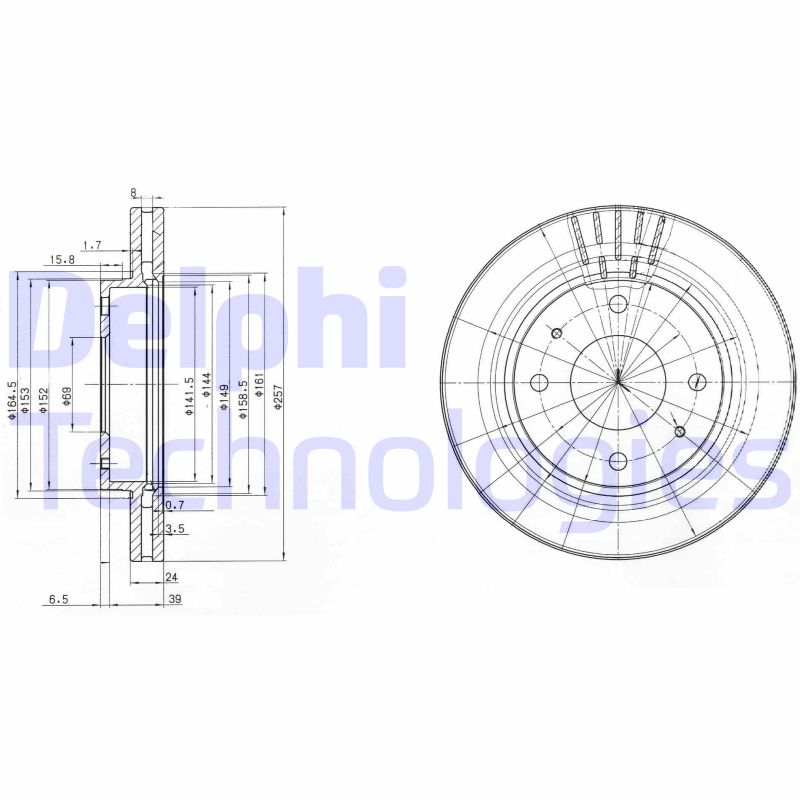 Remschijven Delphi Diesel BG3750