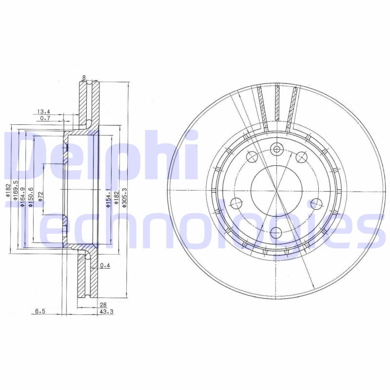 Remschijven Delphi Diesel BG3768