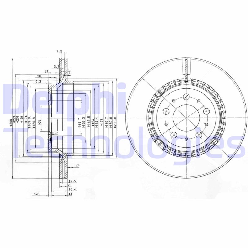 Remschijven Delphi Diesel BG3782C