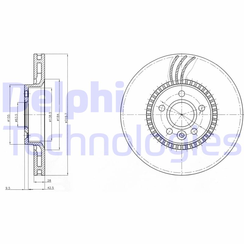 Remschijven Delphi Diesel BG3784