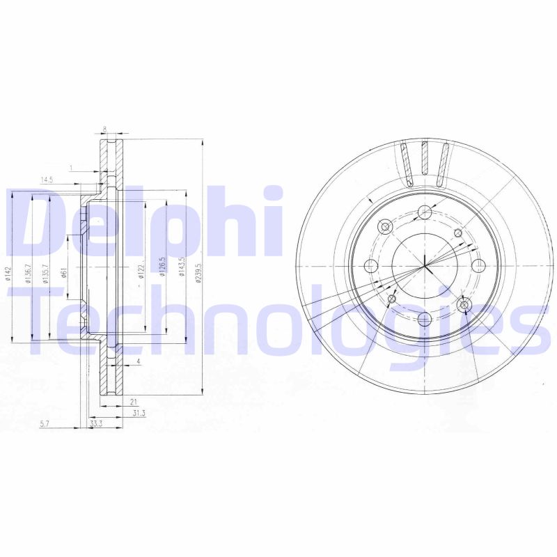 Remschijven Delphi Diesel BG3794