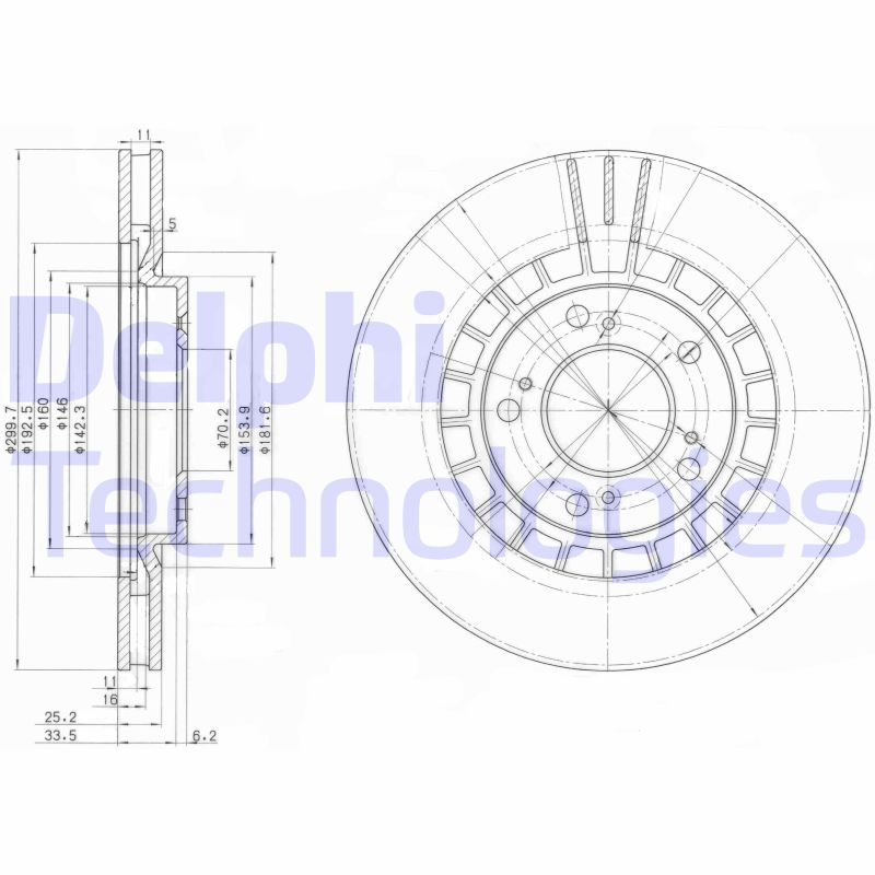 Remschijven Delphi Diesel BG3796