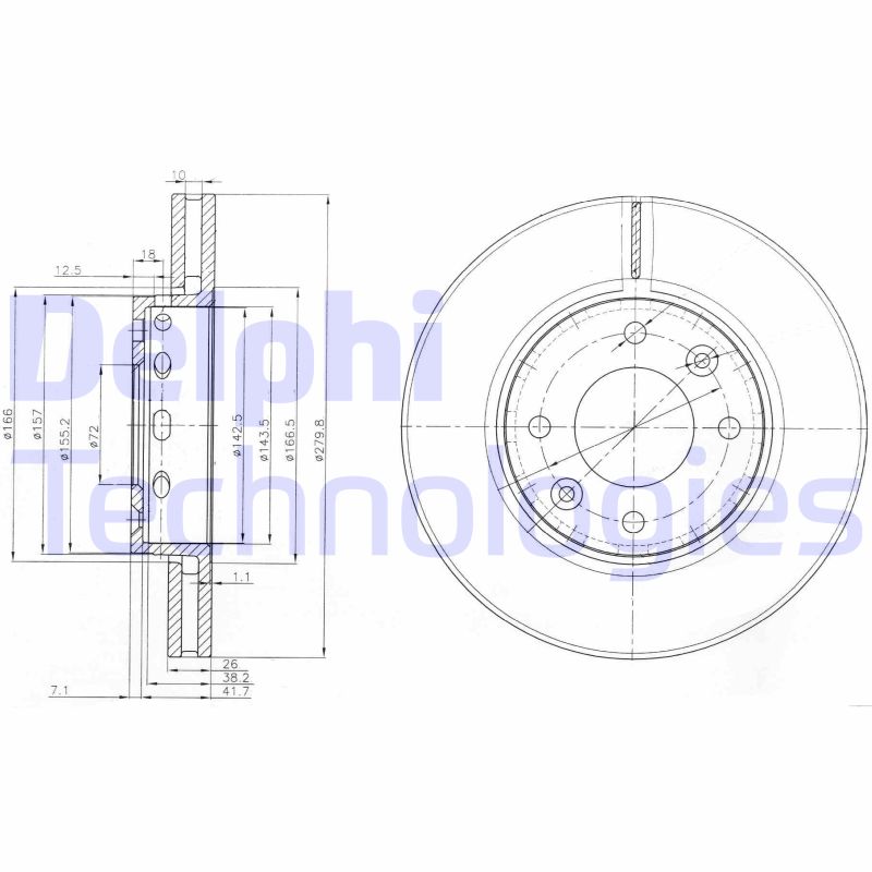 Remschijven Delphi Diesel BG3800