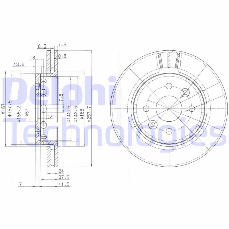 Remschijven Delphi Diesel BG3803